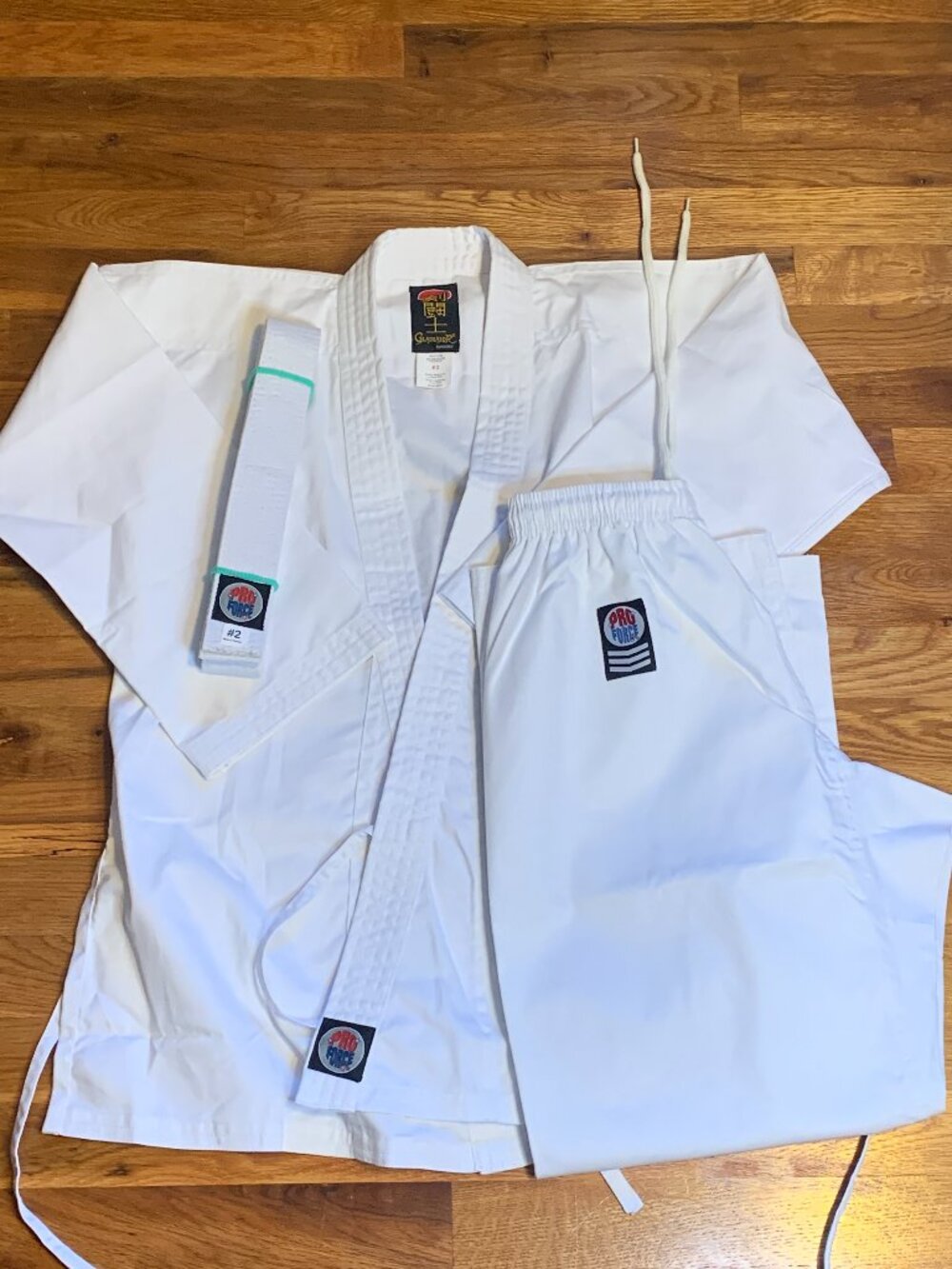 New White Proforce Gladiator Martial Arts Karate Taekwondo Gi Size 2 (5'2")